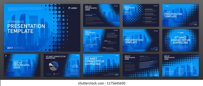 Business presentation templates set. Use for presentation background, brochure design, website slider, corporate report. Business presentation templates set. Use for presentation background, brochure design, website slider, corporate report.