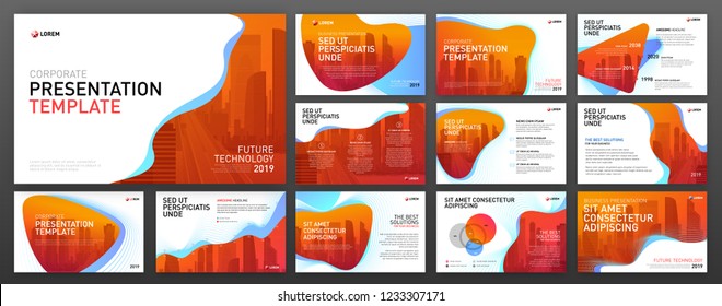 Business presentation templates set. Use for presentation background, brochure design, website slider, landing page.