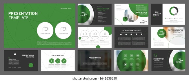 Business presentation templates set. use in presentation, flyer and leaflet, corporate report, marketing, advertising, annual report, banner, annual report brochure, company profile.