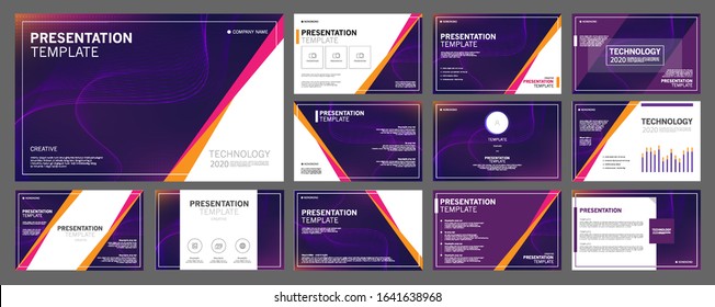 Business presentation templates set. use in presentation, flyer and leaflet, corporate report, marketing, advertising, annual report, banner, annual report brochure, company profile.