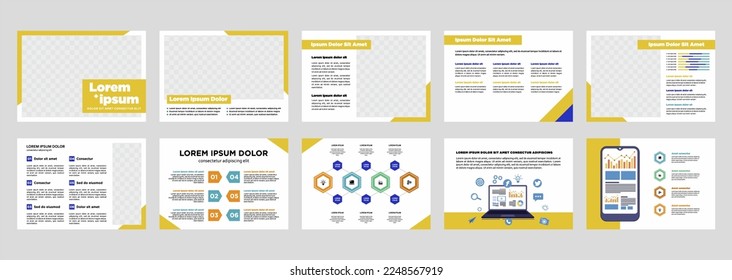 Business presentation templates set. Use for modern presentation background  brochure design  website slider  landing page  annual report  company profile