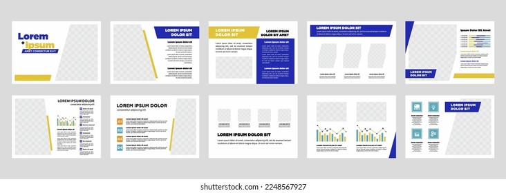 Business presentation templates set. Use for modern presentation background  brochure design  website slider  landing page  annual report  company profile