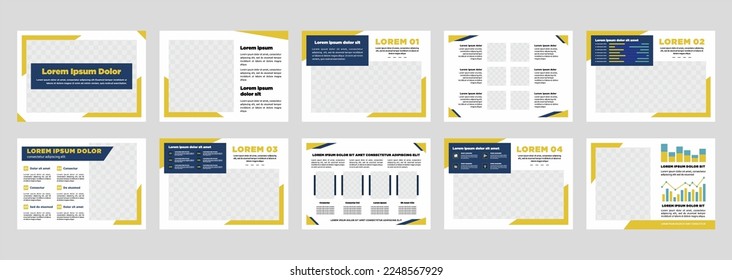 Business presentation templates set. Use for modern presentation background  brochure design  website slider  landing page  annual report  company profile
