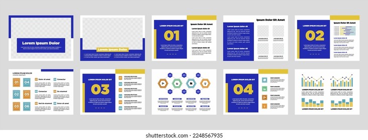 Business presentation templates set. Use for modern presentation background  brochure design  website slider  landing page  annual report  company profile