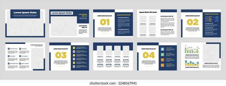 Business presentation templates set. Use for modern presentation background  brochure design  website slider  landing page  annual report  company profile