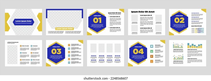 Business presentation templates set. Use for modern presentation background  brochure design  website slider  landing page  annual report  company profile