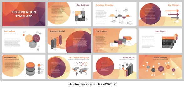 Business presentation templates. Vector infographic elements for company presentation slides, corporate annual report, marketing flyers, leaflets and brochures, banners and web design.