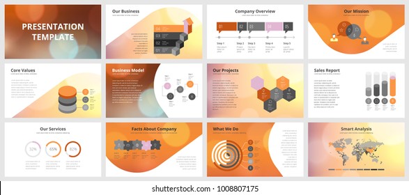 Business presentation templates. Vector infographic elements for company presentation slides, corporate annual report, marketing flyers, leaflets and brochures, banners and web design.