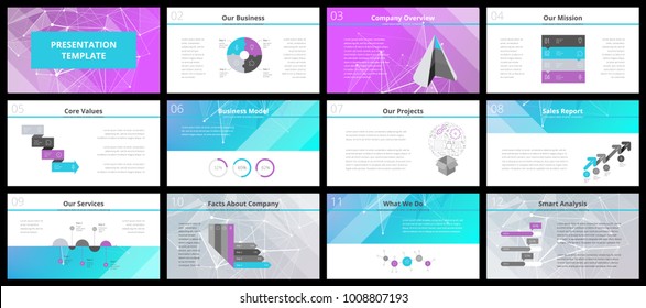 Business presentation templates. Vector infographic elements for company presentation slides, corporate annual report, marketing flyers, leaflets and brochures, banners and web design.