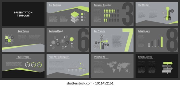 Business presentation templates. Vector infographic elements for company presentation slides, corporate annual report, marketing flyers, leaflets and brochures, banners and web design.