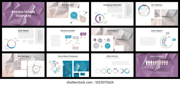 Business presentation templates. Vector infographic elements for company presentation slides, corporate annual report, marketing flyers, leaflets and brochures, banners and web design.