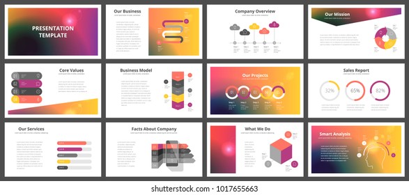 Business presentation templates. Vector infographic elements for company presentation slides, corporate annual report, marketing flyers, leaflets and brochures, banners and web design.