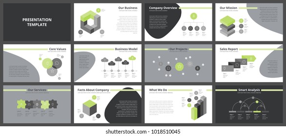 Business presentation templates. Vector infographic elements for company presentation slides, corporate annual report, marketing flyers, leaflets and brochures, banners and web design.