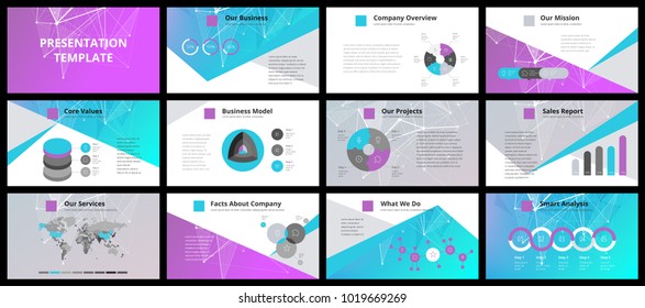 Business presentation templates. Vector infographic elements for company presentation slides, corporate annual report, marketing flyers, leaflets and brochures, banners and web design.