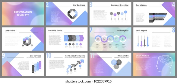 Business presentation templates. Vector infographic elements for company presentation slides, corporate annual report, marketing flyers, leaflets and brochures, banners and web design.