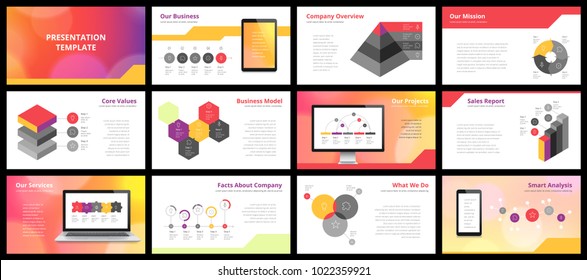 Business presentation templates. Vector infographic elements for company presentation slides, corporate annual report, marketing flyers, leaflets and brochures, banners and web design.