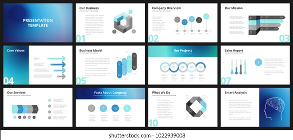 Business presentation templates. Vector infographic elements for company presentation slides, corporate annual report, marketing flyers, leaflets and brochures, banners and web design.