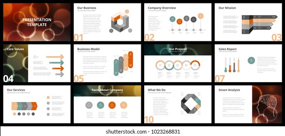 Vorlagen für Geschäftspräsentationen. Infografiken zur Vektorillustration für Präsentationsfolien, Geschäftsbericht, Marketingflyer, Prospekte und Broschüren, Banner und Webdesign.