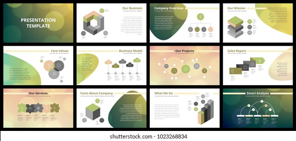 Business presentation templates. Vector infographic elements for company presentation slides, corporate annual report, marketing flyers, leaflets and brochures, banners and web design.