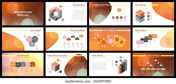 Business presentation templates. Vector infographic elements for company presentation slides, corporate annual report, marketing flyers, leaflets and brochures, banners and web design.