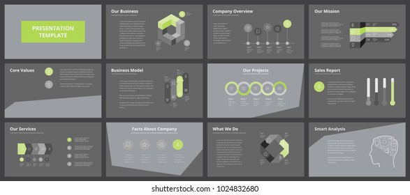 Business presentation templates. Vector infographic elements for company presentation slides, corporate annual report, marketing flyers, leaflets and brochures, banners and web design.