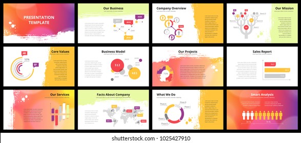 Business presentation templates. Vector infographic elements for company presentation slides, corporate annual report, marketing flyers, leaflets and brochures, banners and web design.