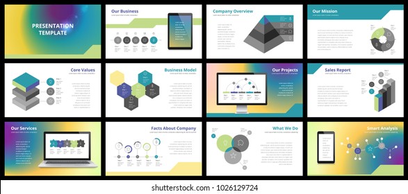 Business presentation templates. Vector infographic elements for company presentation slides, corporate annual report, marketing flyers, leaflets and brochures, banners and web design.