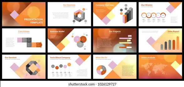 Business presentation templates. Vector infographic elements for company presentation slides, corporate annual report, marketing flyers, leaflets and brochures, banners and web design.