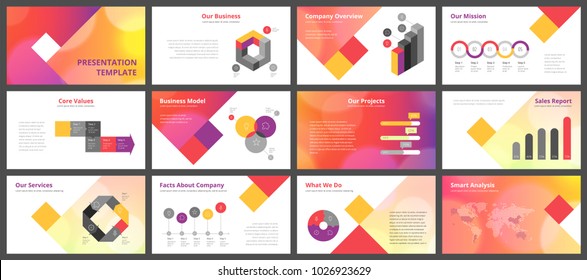 Business presentation templates. Vector infographic elements for company presentation slides, corporate annual report, marketing flyers, leaflets and brochures, banners and web design.