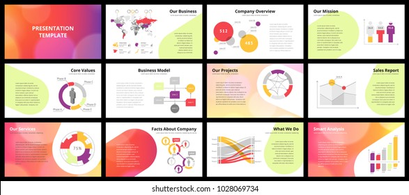 Business presentation templates. Vector infographic elements for company presentation slides, corporate annual report, marketing flyers, leaflets and brochures, banners and web design.