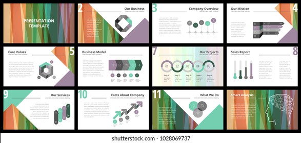 Business presentation templates. Vector infographic elements for company presentation slides, corporate annual report, marketing flyers, leaflets and brochures, banners and web design.