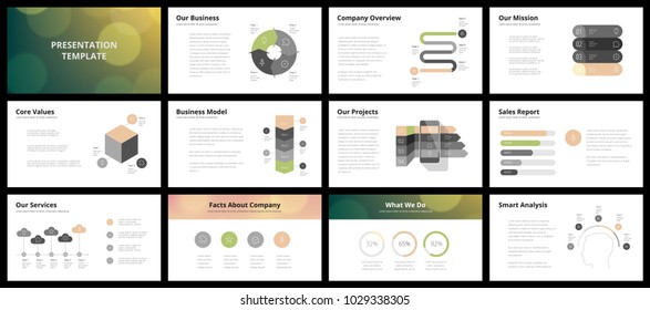 Business Presentation Templates. Vector Infographic Elements For Company Presentation Slides, Corporate Annual Report, Marketing Flyers, Leaflets And Brochures, Banners And Web Design.