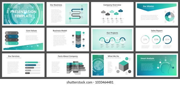 Business presentation templates. Vector infographic elements for company presentation slides, corporate annual report, marketing flyers, leaflets and brochures, banners and web design.