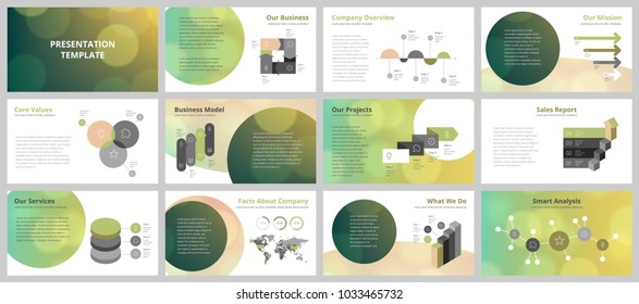 Business presentation templates. Vector infographic elements for company presentation slides, corporate annual report, marketing flyers, leaflets and brochures, banners and web design.