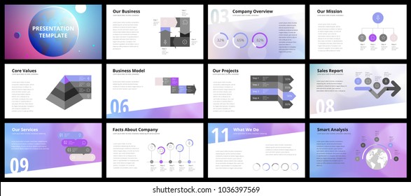 Business presentation templates. Vector infographic elements for company presentation slides, corporate annual report, marketing flyers, leaflets and brochures, banners and web design.