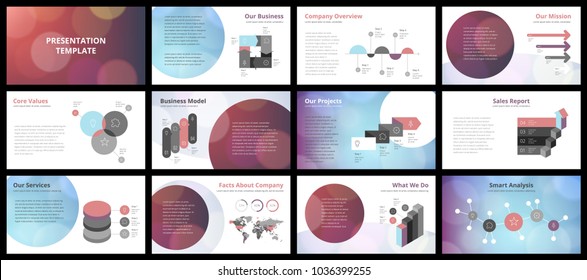 Business presentation templates. Vector infographic elements for company presentation slides, corporate annual report, marketing flyers, leaflets and brochures, banners and web design.