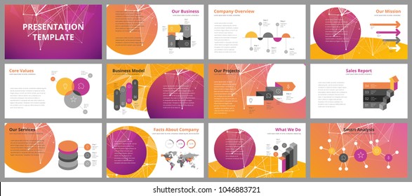 Business presentation templates. Vector infographic elements for company presentation slides, corporate annual report, marketing flyers, leaflets and brochures, banners and web design.