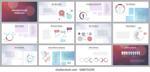 Business presentation templates. Vector infographic elements for company presentation slides, corporate annual report, marketing flyers, leaflets and brochures, banners and web design.