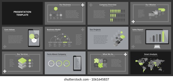 Business presentation templates. Vector infographic elements for company presentation slides, corporate annual report, marketing flyers, leaflets and brochures, banners and web design.