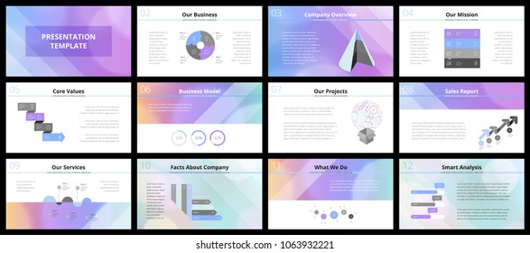 Business presentation templates. Vector infographic elements for company presentation slides, corporate annual report, marketing flyers, leaflets and brochures, banners and web design.