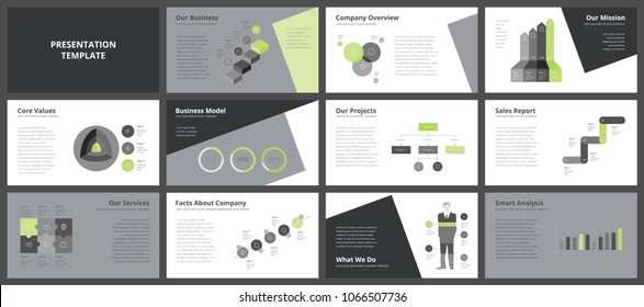 Plantillas de presentación empresarial. Elementos de infografía vectorial para diapositivas de presentación de la empresa, informe anual de la empresa, volantes de marketing, folletos y folletos, banners y diseño web.