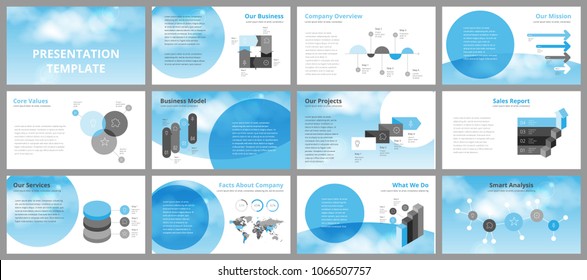 Business presentation templates. Vector infographic elements for company presentation slides, corporate annual report, marketing flyers, leaflets and brochures, banners and web design.