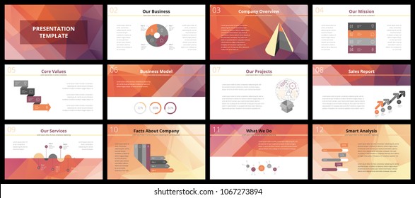 Business presentation templates. Vector infographic elements for company presentation slides, corporate annual report, marketing flyers, leaflets and brochures, banners and web design.