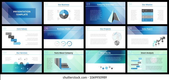 Business presentation templates. Vector infographic elements for company presentation slides, corporate annual report, marketing flyers, leaflets and brochures, banners and web design.
