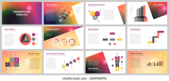 Business presentation templates. Vector infographic elements for company presentation slides, corporate annual report, marketing flyers, leaflets and brochures, banners and web design.