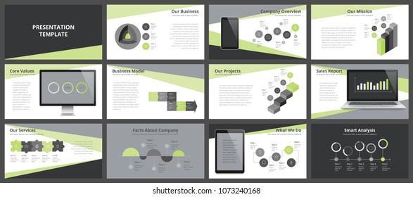 Business presentation templates. Vector infographic elements for company presentation slides, corporate annual report, marketing flyers, leaflets and brochures, banners and web design.