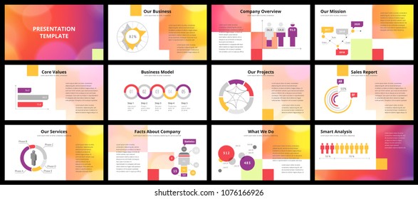 Business presentation templates. Vector infographic elements for company presentation slides, corporate annual report, marketing flyers, leaflets and brochures, banners and web design.
