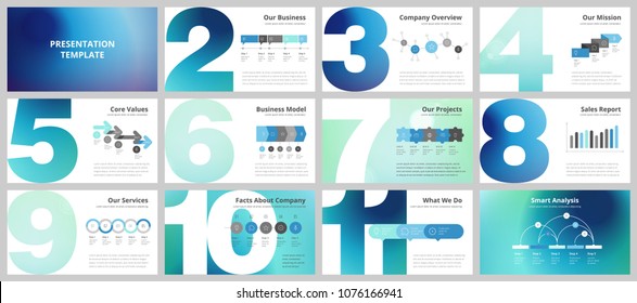 Business presentation templates. Vector infographic elements for company presentation slides, corporate annual report, marketing flyers, leaflets and brochures, banners and web design.