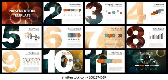 Business presentation templates. Vector infographic elements for company presentation slides, corporate annual report, marketing flyers, leaflets and brochures, banners and web design.