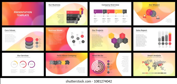 Business presentation templates. Vector infographic elements for company presentation slides, corporate annual report, marketing flyers, leaflets and brochures, banners and web design.